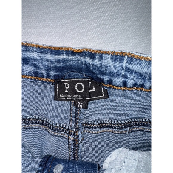 Pol Women's Denim Jean Shorts Size Medium Button Stretch Grunge Dukes Acid Wash - Picture 5 of 8
